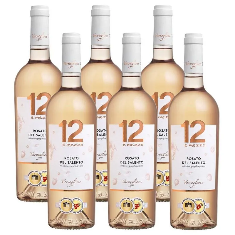 Kit 06 Unid. Vinho 12 E Mezzo Rosato Del Salento Igp 750ml