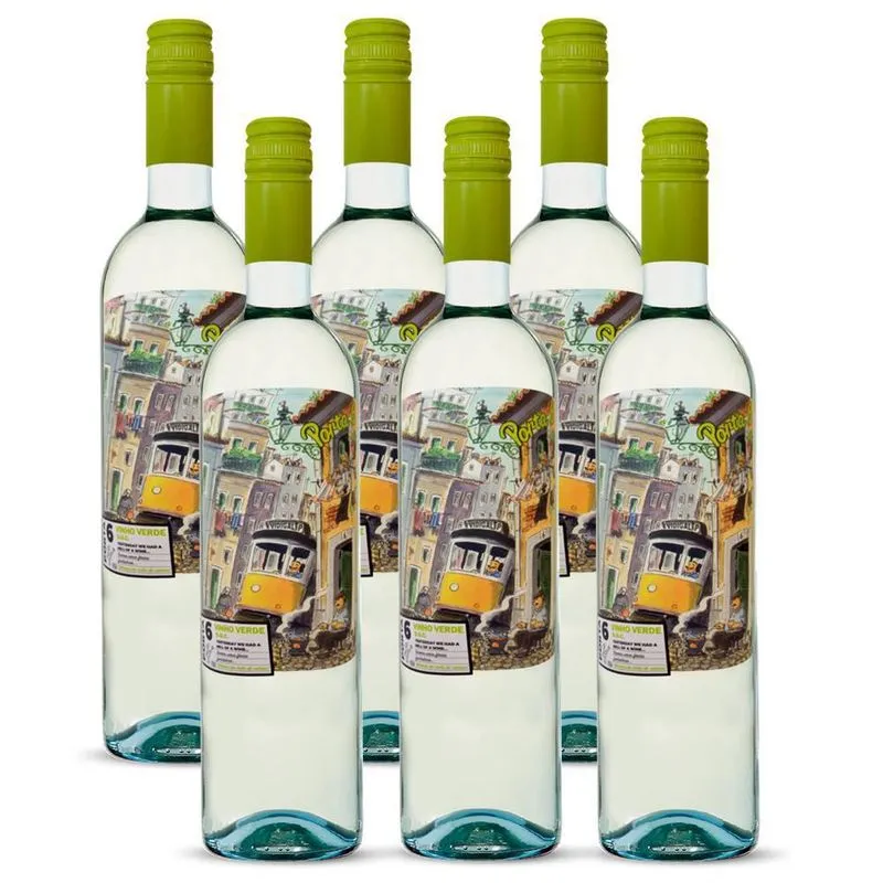 Kit 06 Unidades Vinho Porta 6 Branco Vinho Verde Doc 750ml