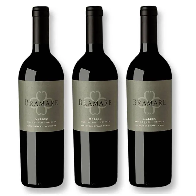 Kit 03 Unidades Vinho Cobos Bramare Vale Do Uco Malbec 750ml