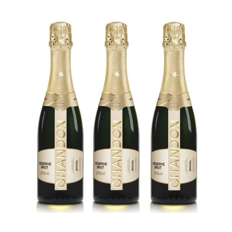 Kit 03 Unidades Espumante Chandon Brut Réserve 375ml