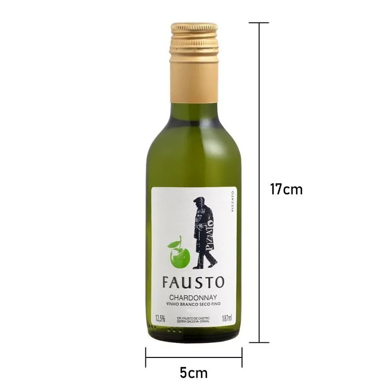 Kit 06 Un. Mini Vinho Fausto De Pizzato Chardonnay 187ml