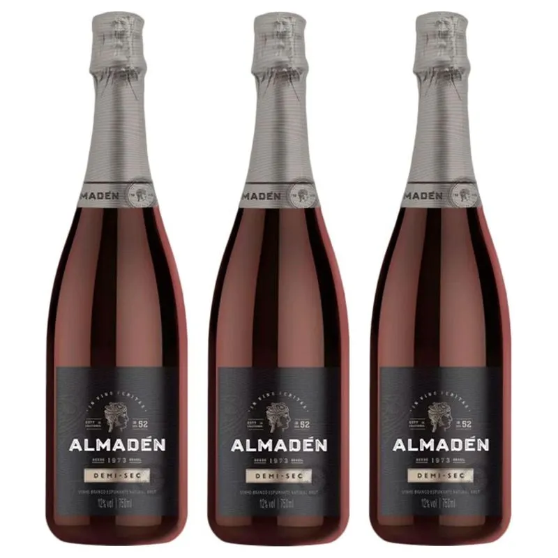 Kit 03 Unidades Espumante Miolo Almadén Demi-sec 750ml