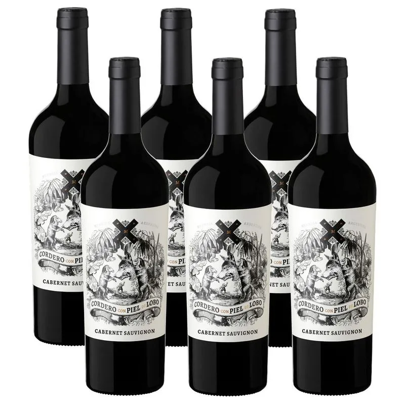 Kit 06 Un. Vinho Cordero Con Piel De Lobo Cabernet 750ml
