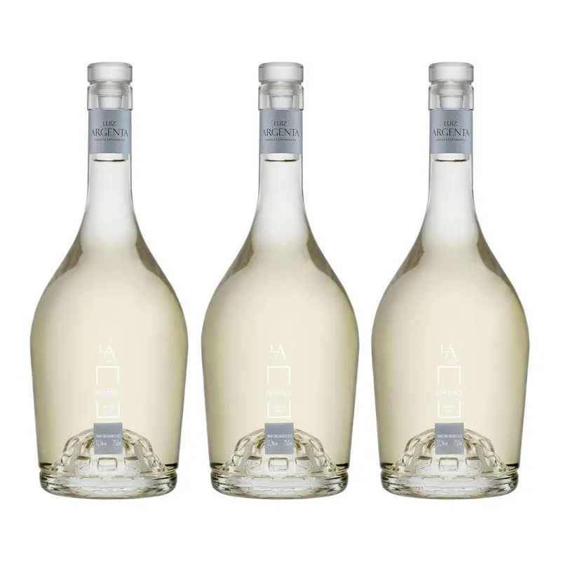 Kit 03 Un Vinho Branco Seco Luiz Argenta Jovem Ripiano 750ml
