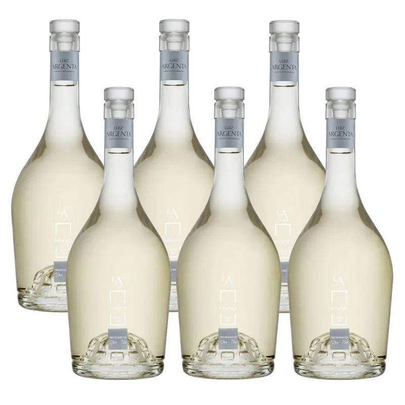 Kit 06 Un Vinho Branco Seco Luiz Argenta Jovem Ripiano 750ml
