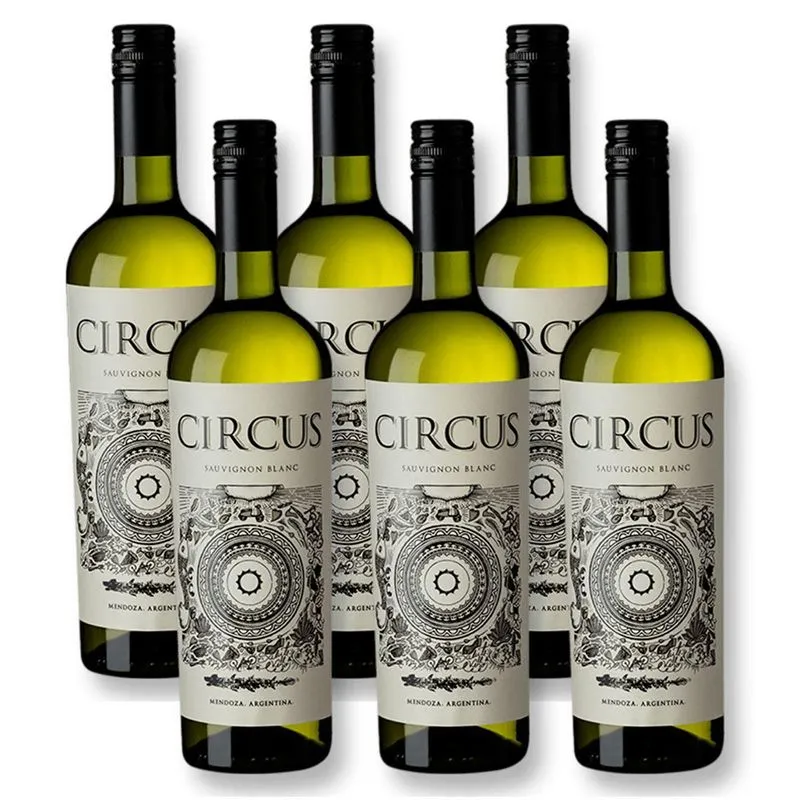 Kit 06 Un. Vinho Argentino Branco Circus Sauvignon Blanc