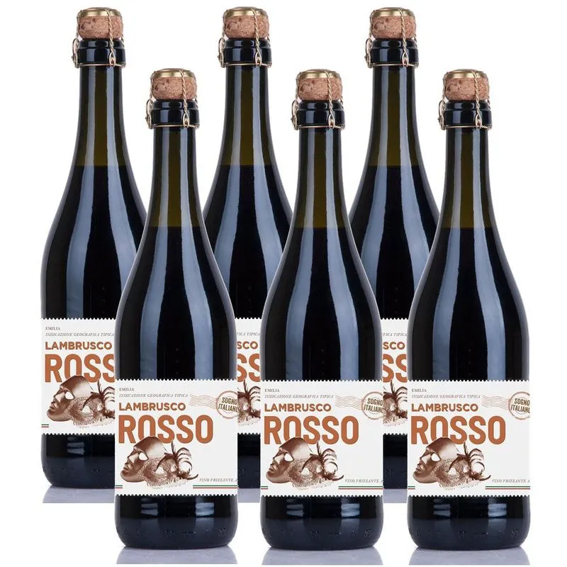 Kit 06 Unid. Frisante Lambrusco Tinto Sogno Italiano 750ml