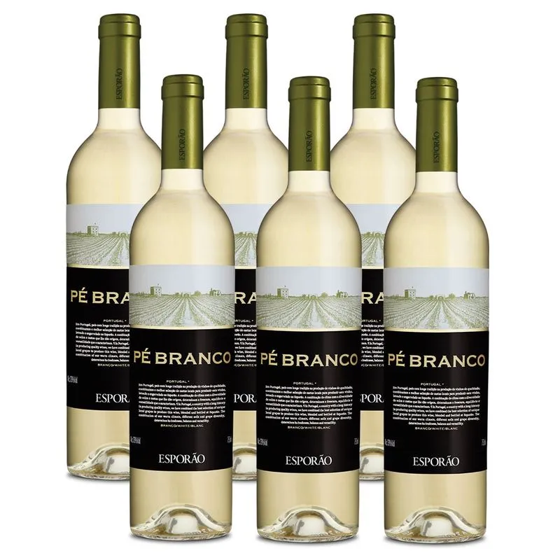 Kit 06 Unidades Vinho Português Esporão Pé Branco 750ml