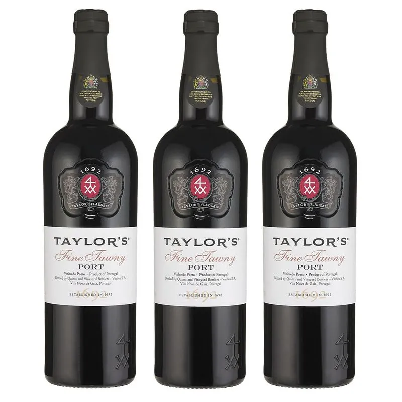 Kit 03 Unidades Vinho Do Porto Taylors Fine Tawny 750ml