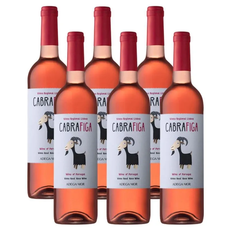 Kit 06 Un. Vinho Português Rosé Meio Seco Cabra Figa 750ml