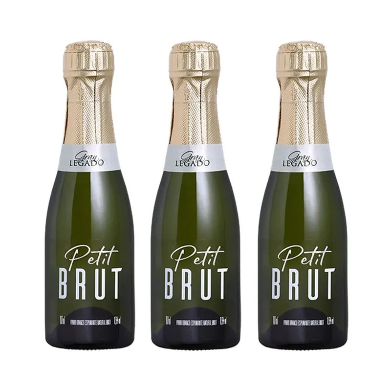 Kit 03 Unidades Mini Espumante Gran Legado Brut 187ml
