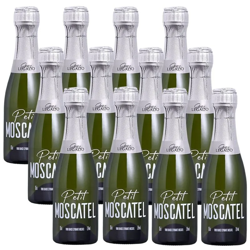 Kit 12 Unidades Mini Espumante Gran Legado Moscatel 187ml