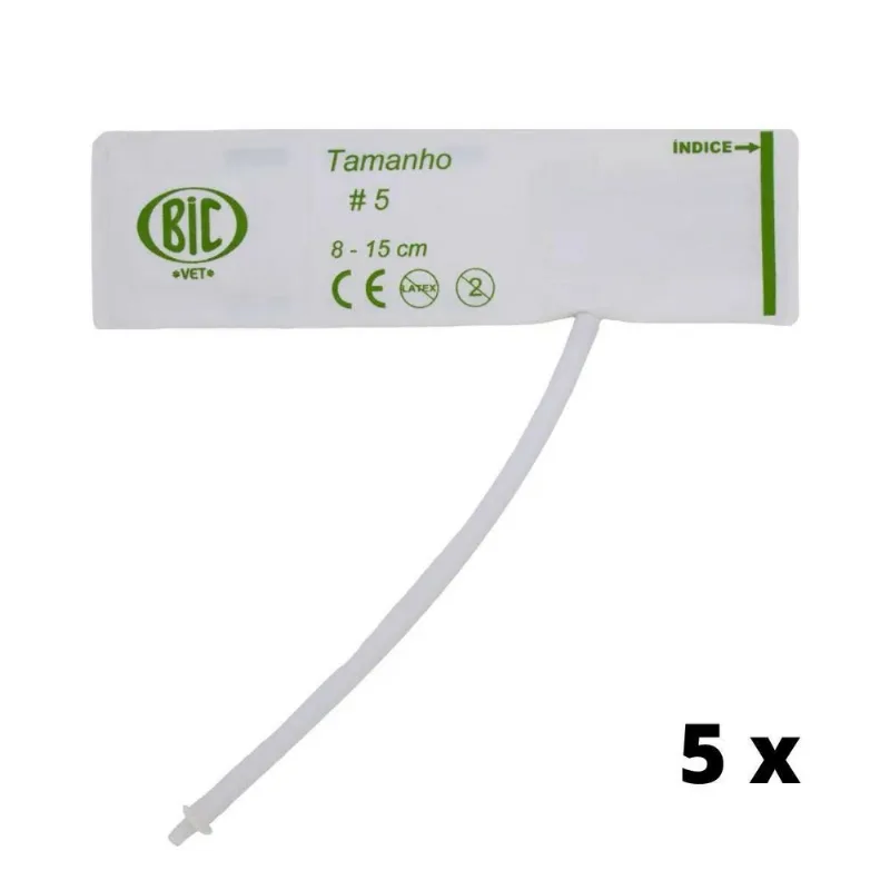 Kit 5 Braçadeira Manguito 1 Via Veterinária Bic Vet N1 A N5