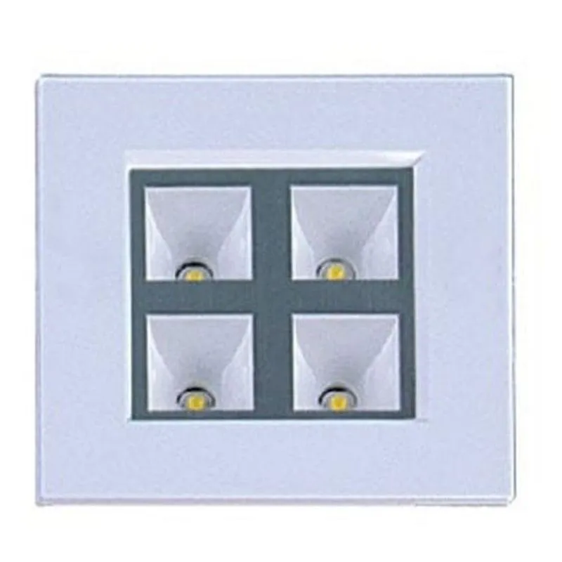 Spot De Embutir Alumínio Led Quadrado 4w Bf Xadrez Branco