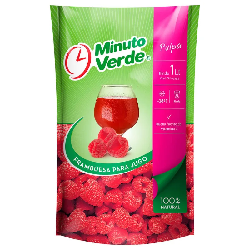 Pulpa Frambuesas Minuto Verde Doypack 335 g