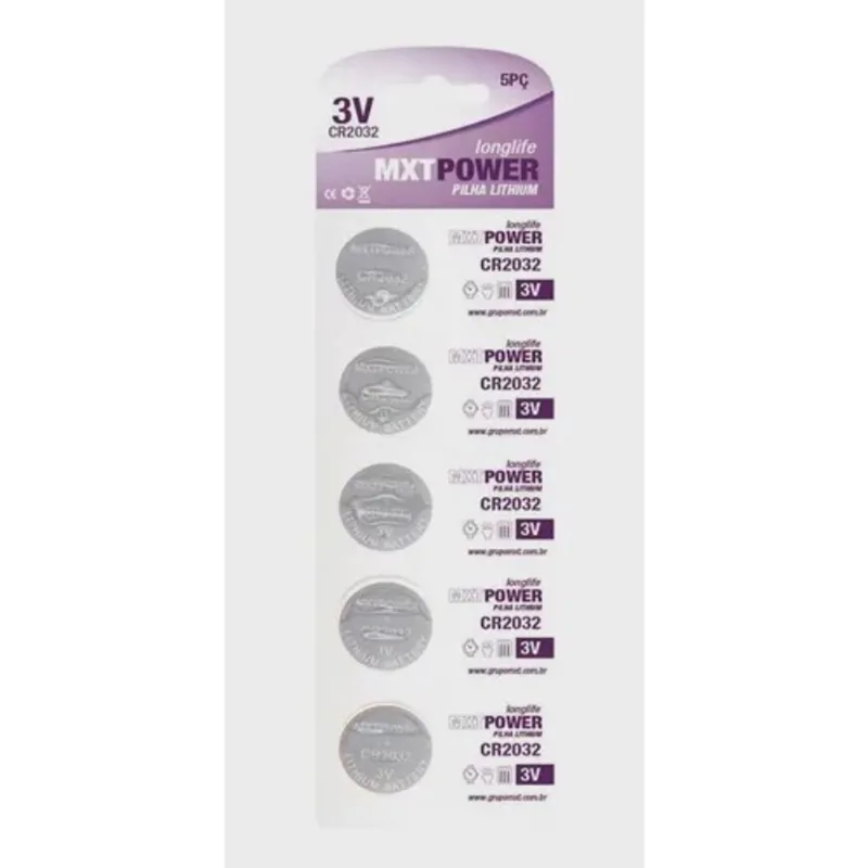 05 Bateria Pilha Moeda para controle Lithium Cr 2032