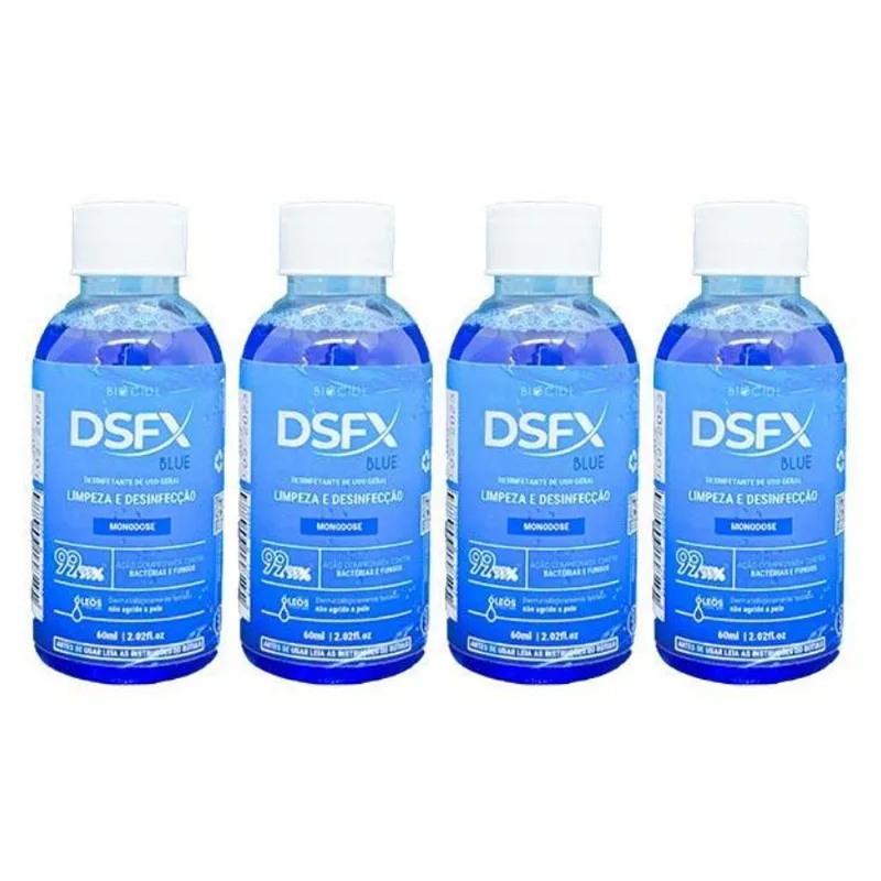 4 Biocide Dsfx Blue Concentrado Limpador Desinfetante 60ml