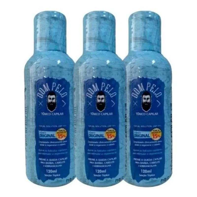 Kit 3 Dom Pelo Tônico Cresce Barba E Crescimento Capilar