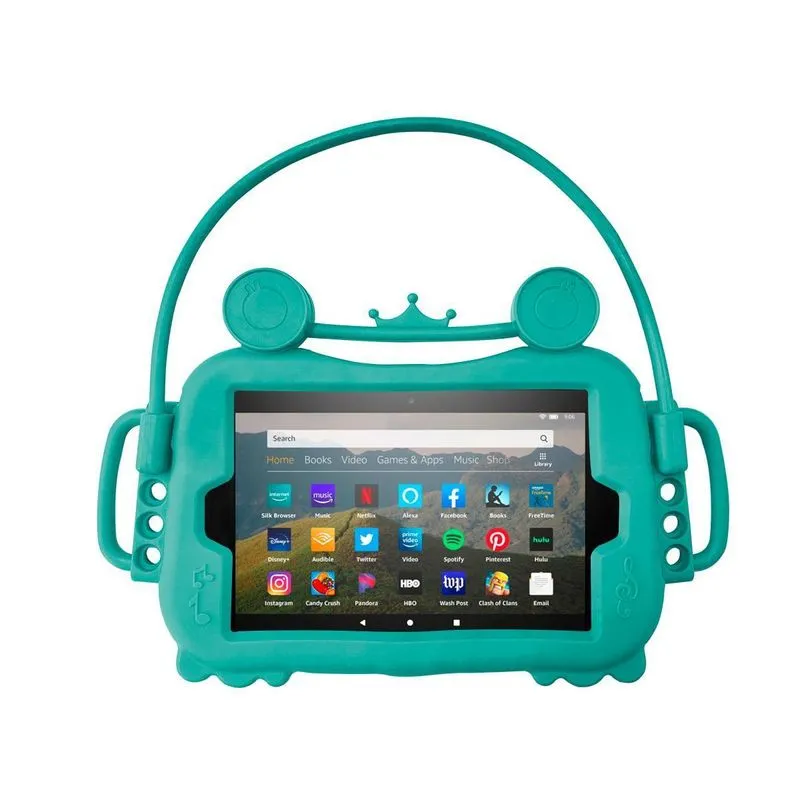 Capa Amazon Fire Hd 8 Infantil Suporte Veicular - Verde Água