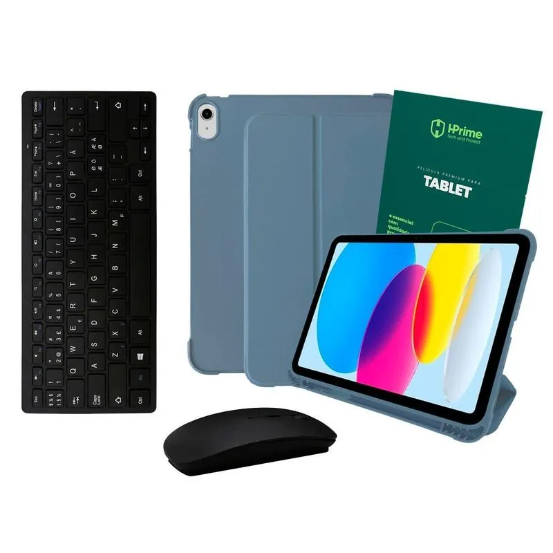Combo Capa + Película + Teclado + Mouse - Ipad 10 10ª Gen.