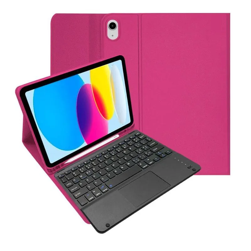 Capa Ip 10 10.9 2022 Teclado Touchpad Porta Pencil - Pink