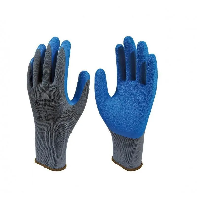 Kit 10 Pares Luva De Segurança Safety Ss1005 Cinza Azul 9 G