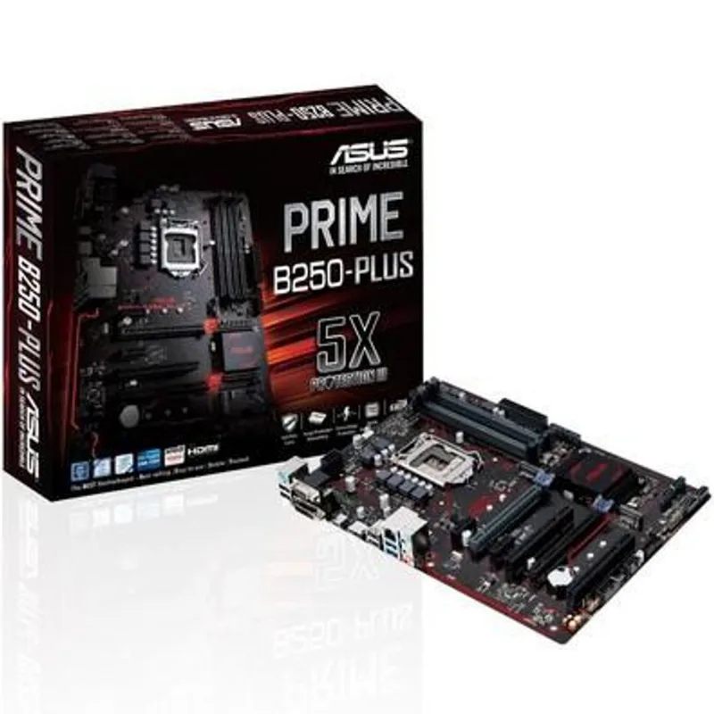 Usado: Placa-mãe Asus P/ Intel Lga 1151 Atx Prime B250-plus, 4 X Ddr4,usb 3.0 Frontal,led,2 M.2,cfx,vga