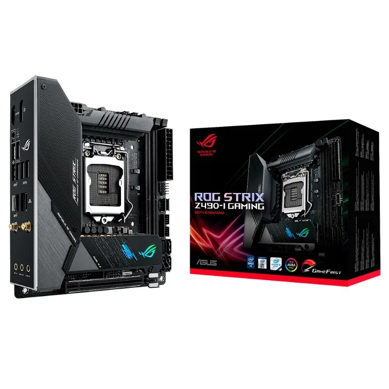 Usado: Placa-mãe Asus Rog Strix Z490-i Gaming, Intel Lga 1200, Mini-itx, Ddr4