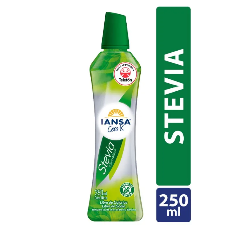 Endulzante Iansa Cero K Líquido Stevia Sucralosa 250 ml