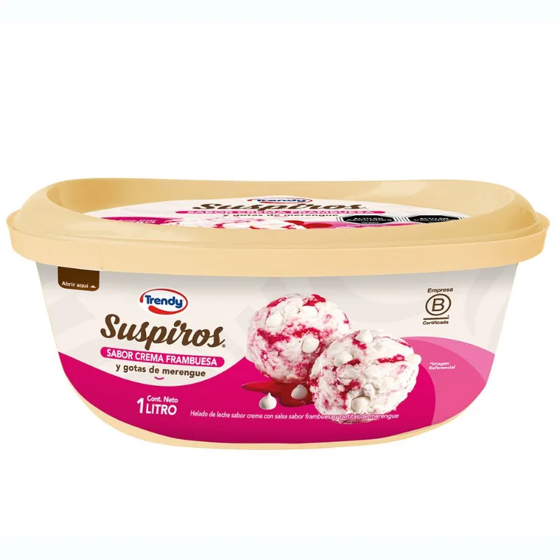 Helado Trendy Suspiros Crema Frambuesa 1 L
