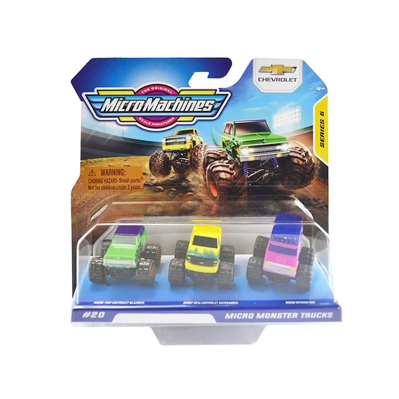 Micro Machines - 3 Veículos - Micro Monster Trucks