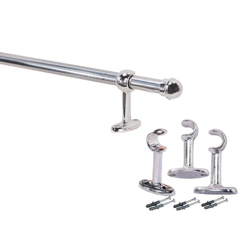 Kit Varão De Para Cortina Simples 4 Metros 19mm Metal