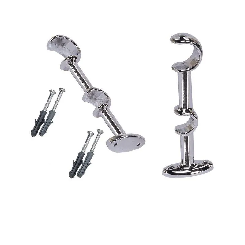 Suporte De Metal Varão Duplo 28mm E 19mm Cromado 02 Peça