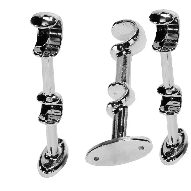 Suporte De Metal Varão Duplo 28mm E 19mm Cromado 04 Peças
