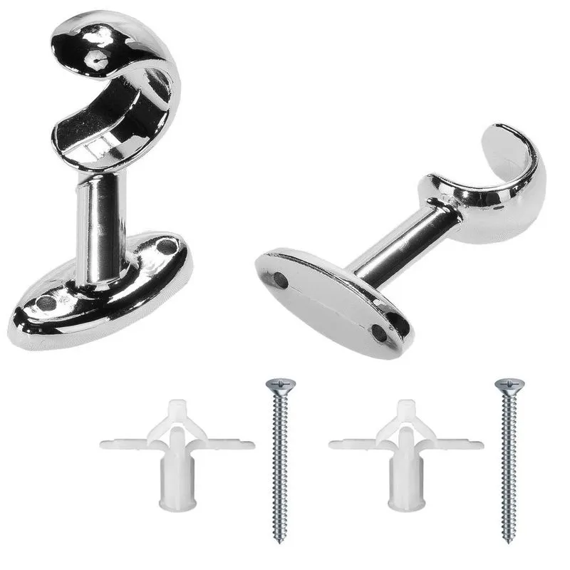 Suporte Varão Cortina Simples 28mm Metal 01 Peça Parede