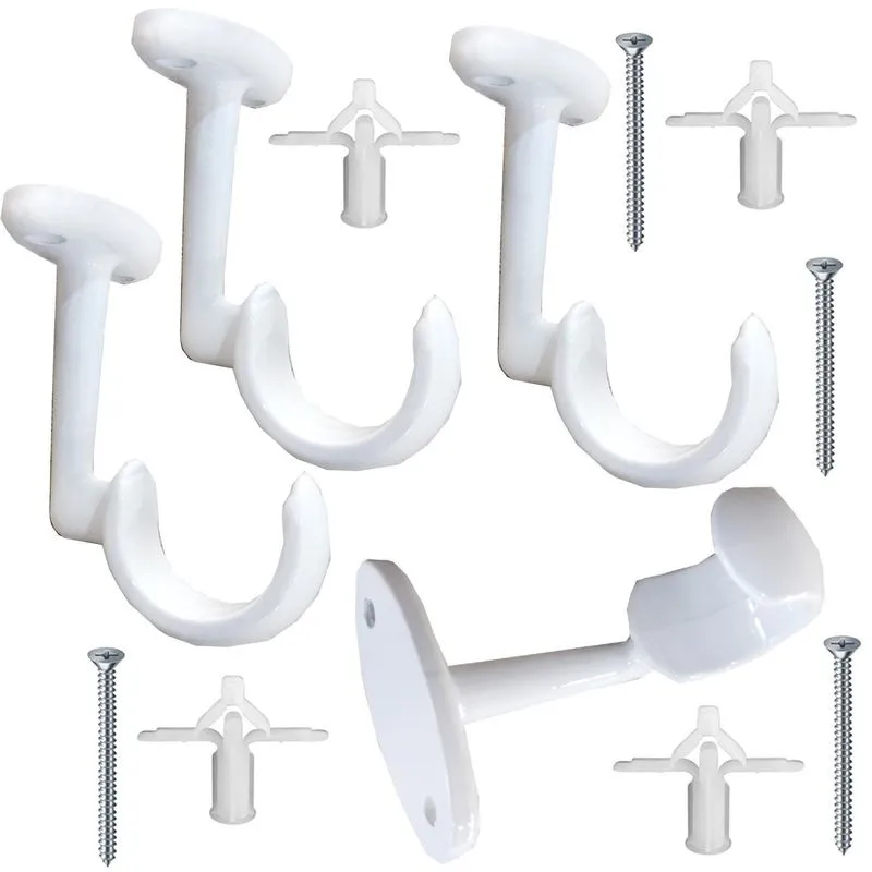 5 Suporte Varão Cortina Teto Gesso Resistente Branco