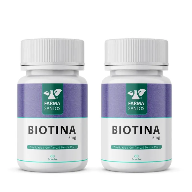 Kit 2 Biotina 5mg 60 Cápsulas