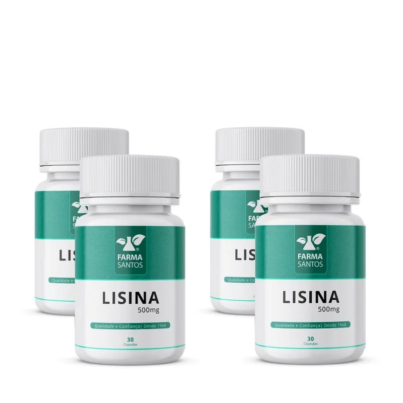 Kit 4 Lisina 500mg 30 Cápsulas