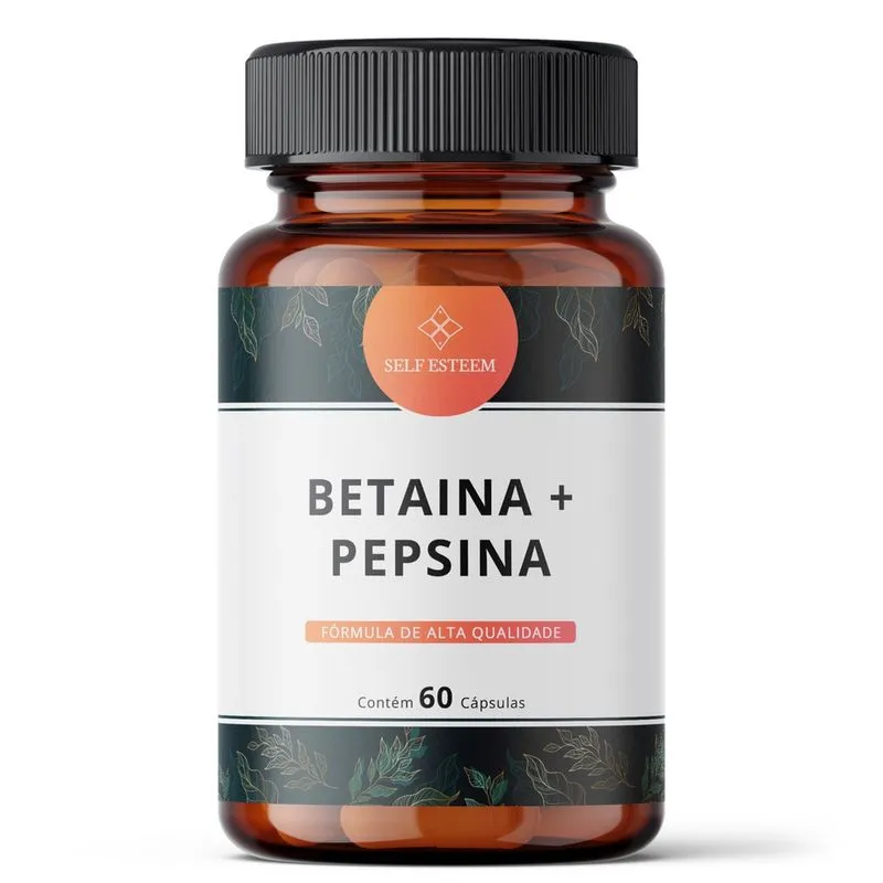 Betaína hcl 300mg + Pepsina 40mg 60 cápsulas