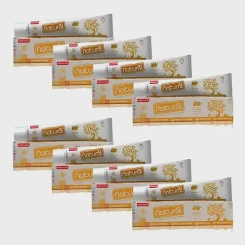 Kit 8 Cremes Dental Suavetex Natural c/ Extratos De Curcuma 80g cada