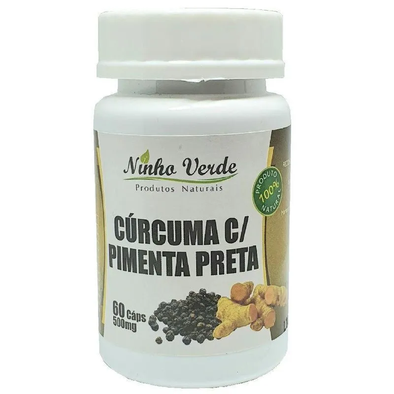 Cúrcuma com Pimenta Preta 60 cáps. Ninho Verde
