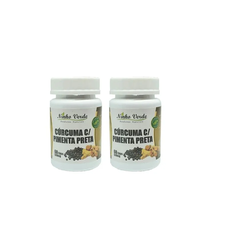 Kit com 2 Cúrcuma com Pimenta Preta 60 cáps. Cada - Ninho Verde