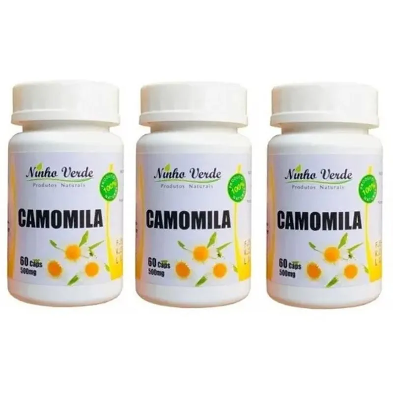Kit 3 Camomila 500mg 60 Cápsulas - Ninho Verde