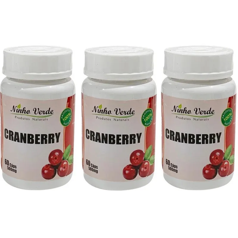 Kit 3 Cranberry 500mg 60 Cápsulas cada - Status Verde