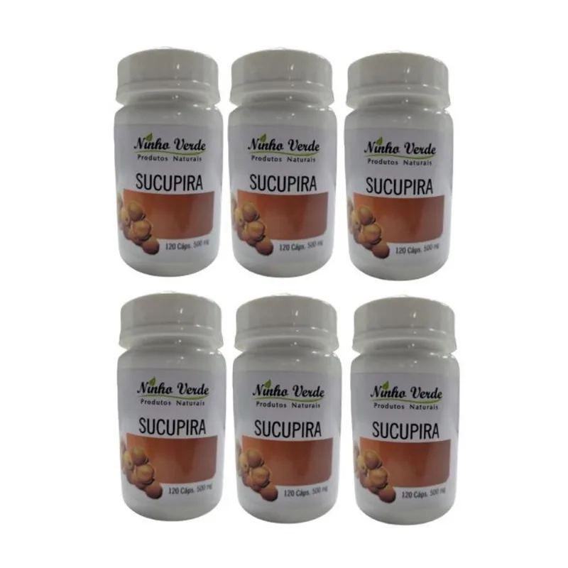 Kit 6 Semente De Sucupira Ninho Verde 720 Cápsulas 500Mg