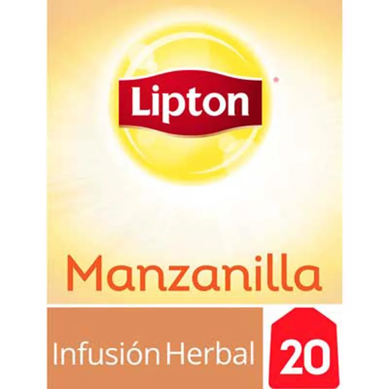 Té Lipton Aromático En Saquitos Manzanilla Est 20 Un.