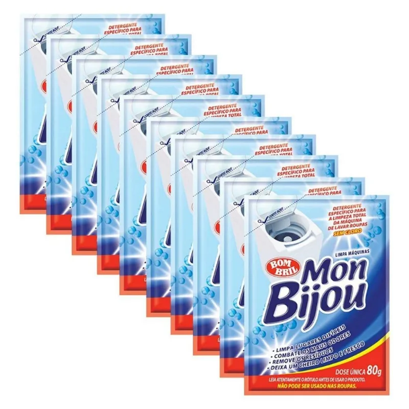 Kit 10 Unid Mon Bijou Limpa Máquinas De Lavar Roupas - 80g