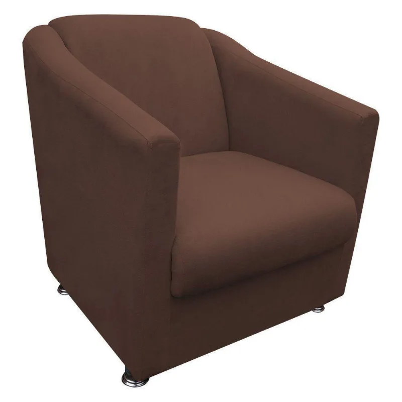 Poltrona Decorativa Bia Suede Marrom