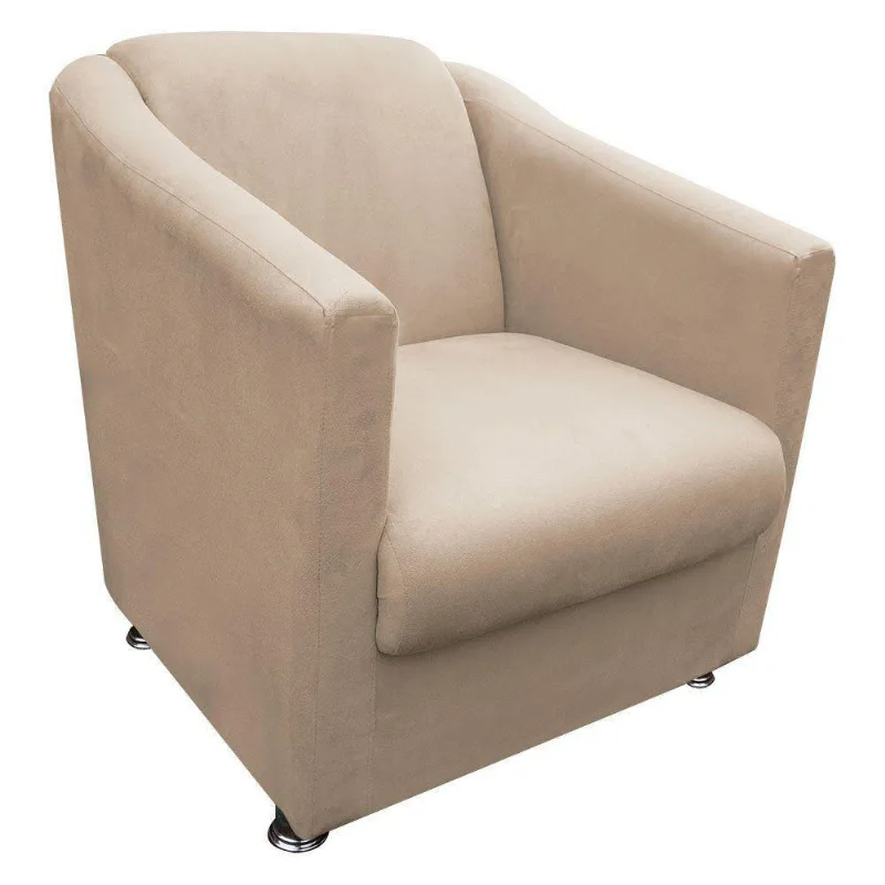Poltrona Decorativa Bia Suede Bege