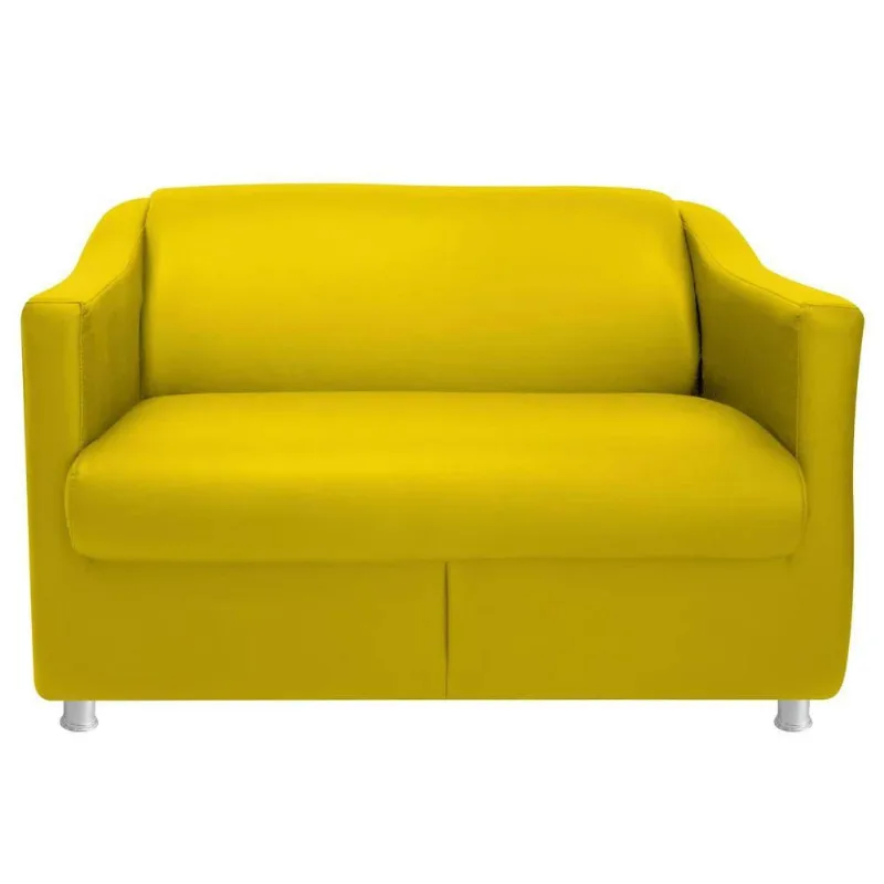 Namoradeira Decorativa Bia 2 Lugares Suede Amarelo